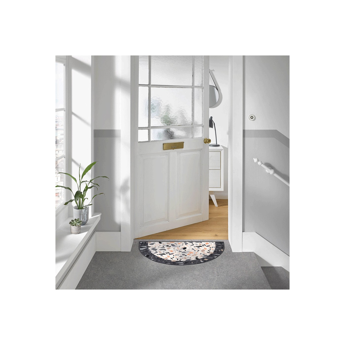 Terrakotta-Fußmatte halbrund 50 x 85 cm - BP Techem Online-Shop