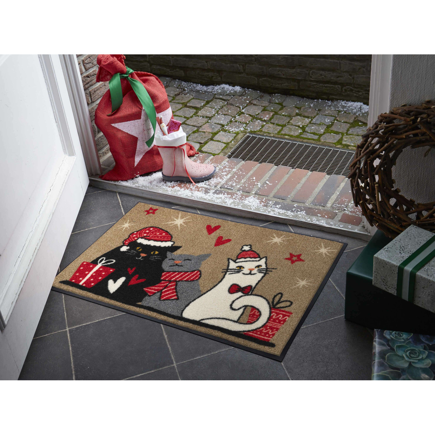 Weihnachten Katzen Fußmatte 50 x 75 - BP Techem Online-Shop