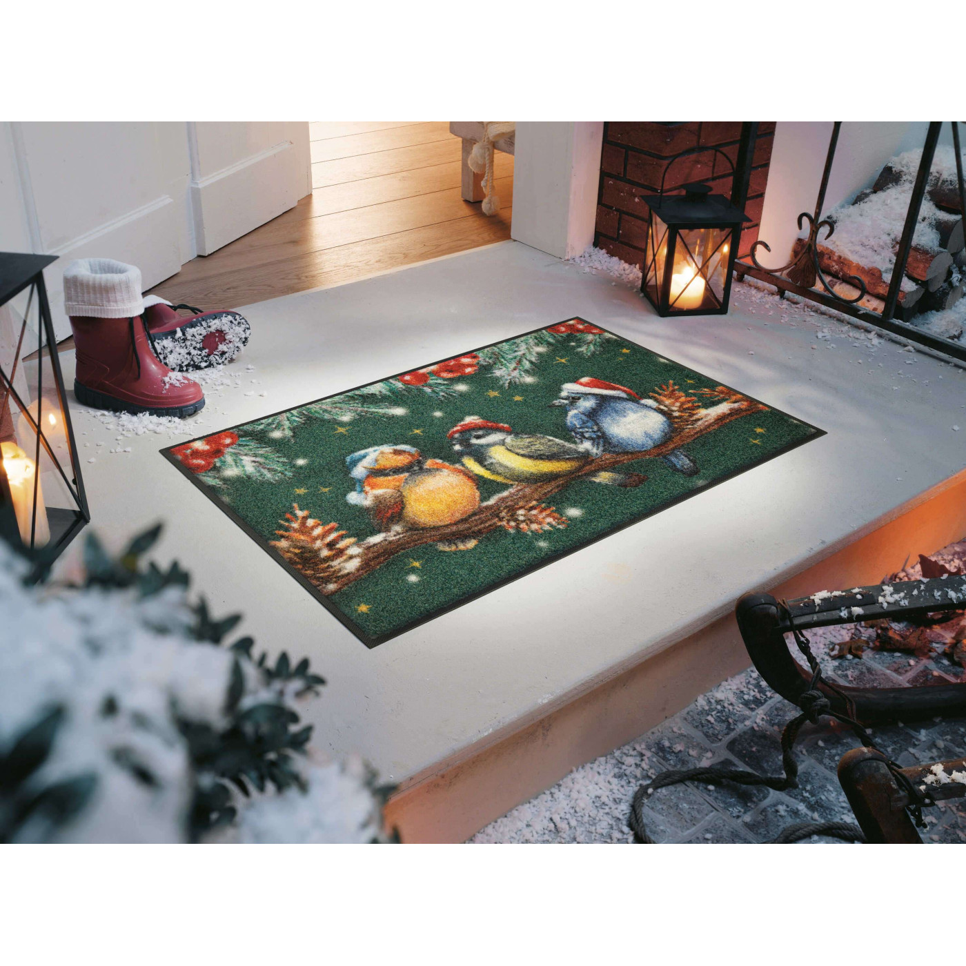 Wintervögel Weihnachten Fußmatte 50 x 75 - BP Techem Online-Shop