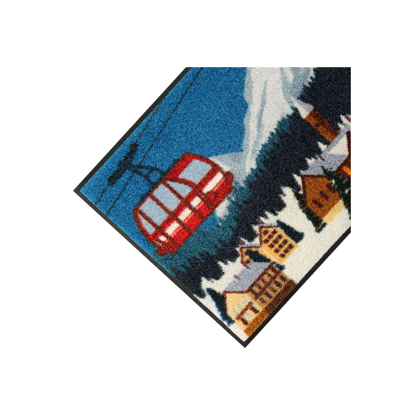 Alpine Landschaft bunte Winterfußmatte 50 x 75 cm - BP Techem Online-Shop
