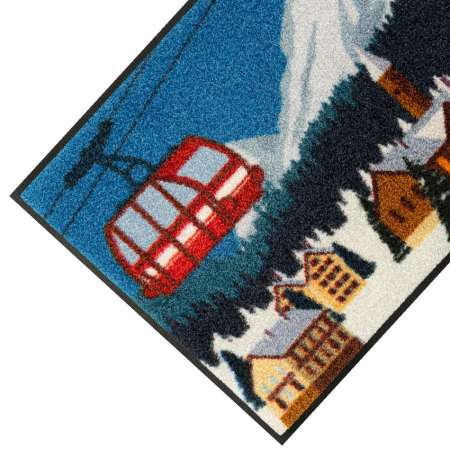 Alpine Landschaft bunte Winterfußmatte 50 x 75 cm - BP Techem Online-Shop