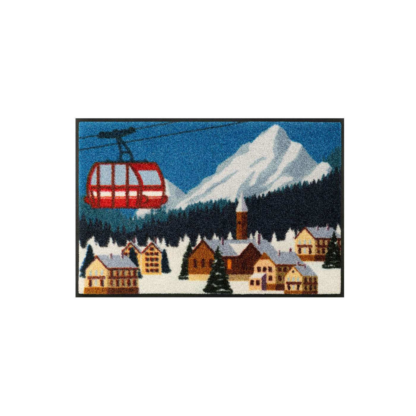 Alpine Landschaft bunte Winterfußmatte 50 x 75 cm - BP Techem Online-Shop