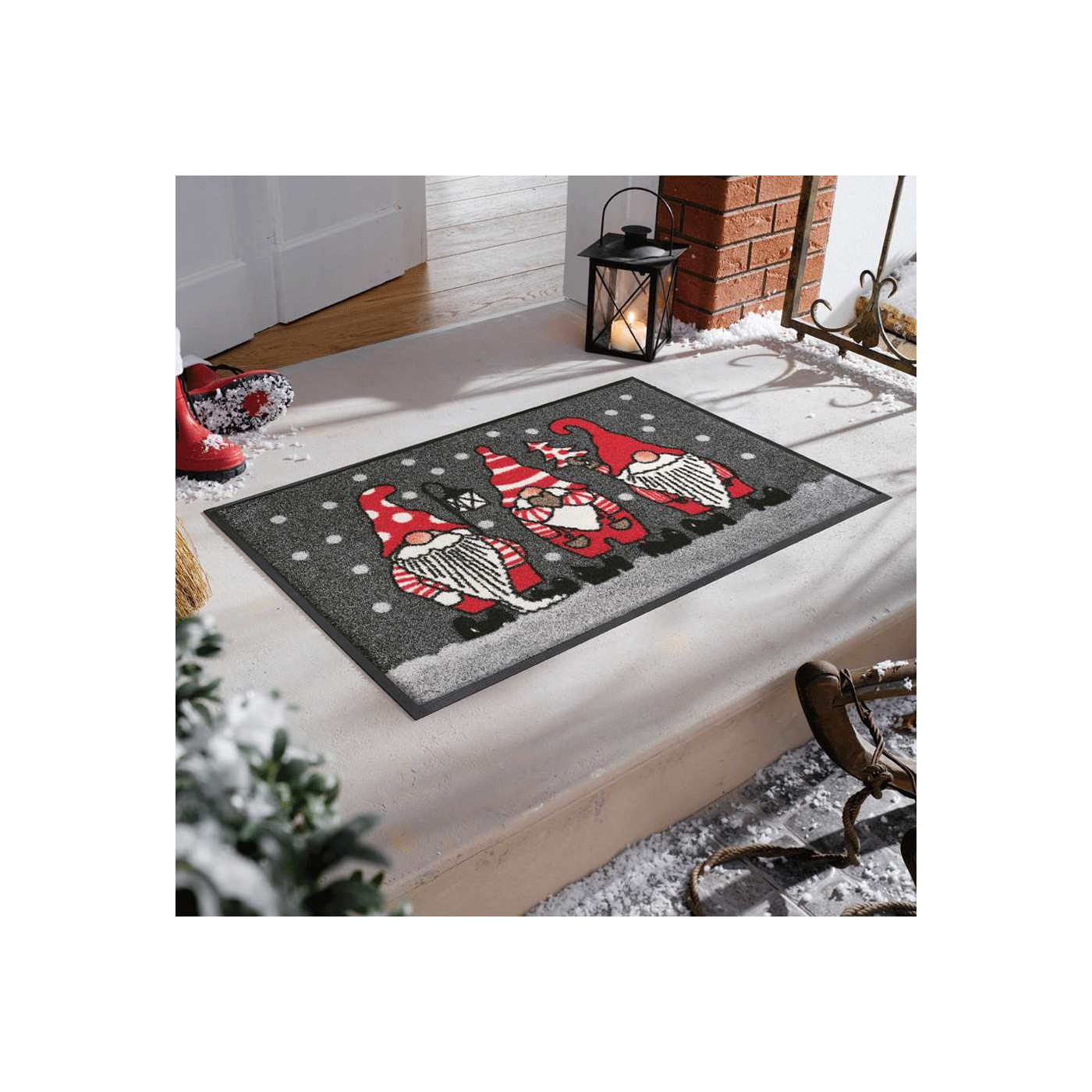 Weihnachts-Fußmatte Winterzwerge Grau 40 x 60 cm - BP Techem online shop