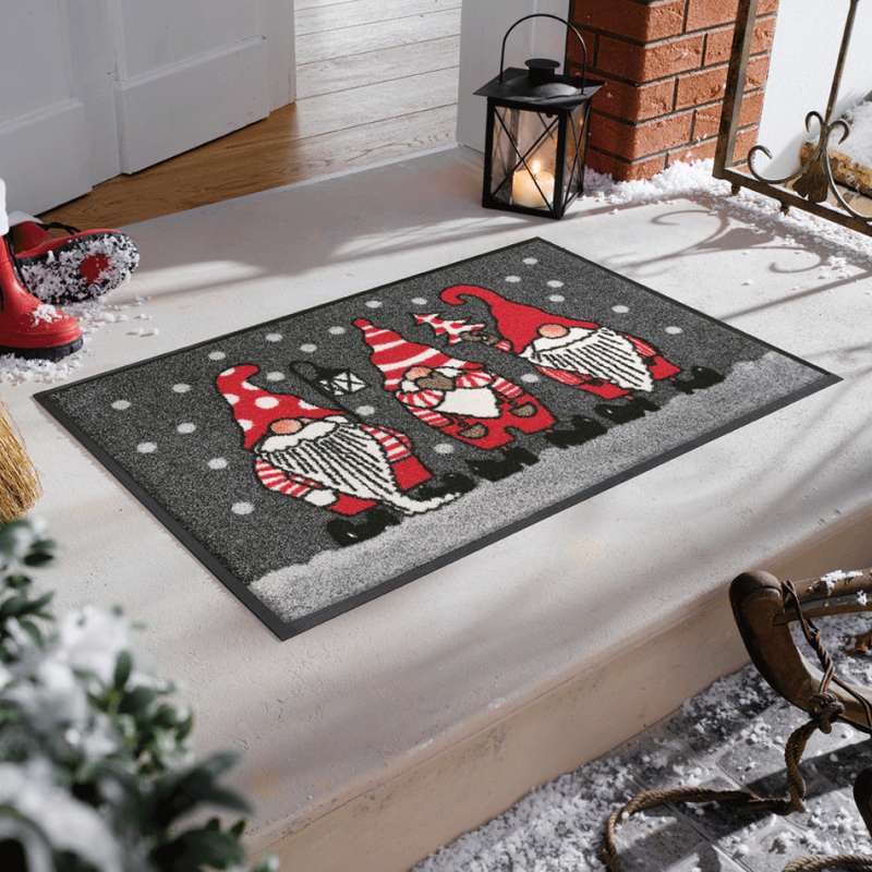 Weihnachts-Fußmatte Winterzwerge Grau 40 x 60 cm - BP Techem online shop
