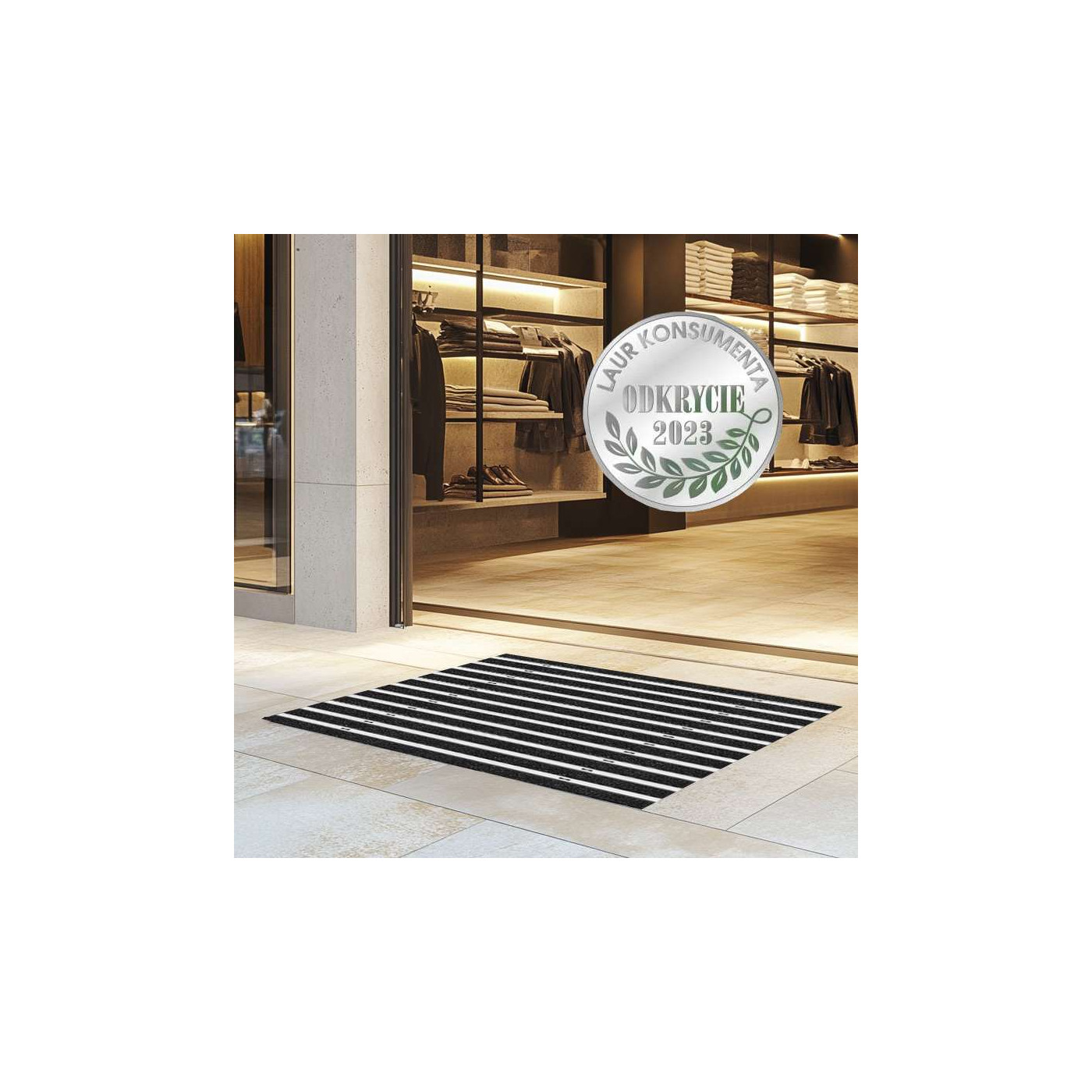 Saubere ECO Ryps Aluminium-Fußmatte 40 x 60 cm - BP Techem online shop